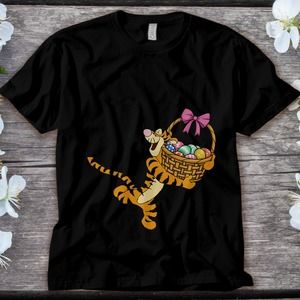 Disney Tigger Winnie The Pooh Eggs Basket T-Shirt Happy Easter Day Unisex Adult